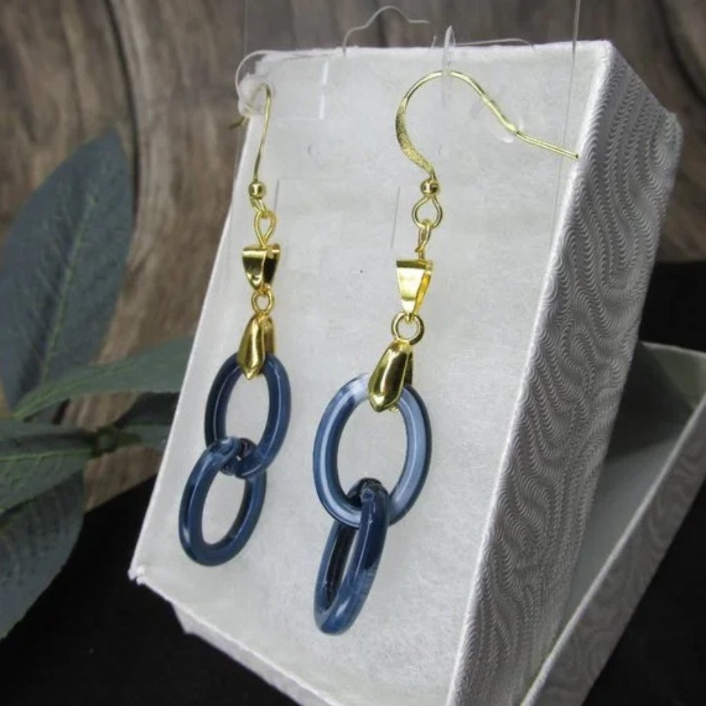 Gold Plated Twin Resin Earrings